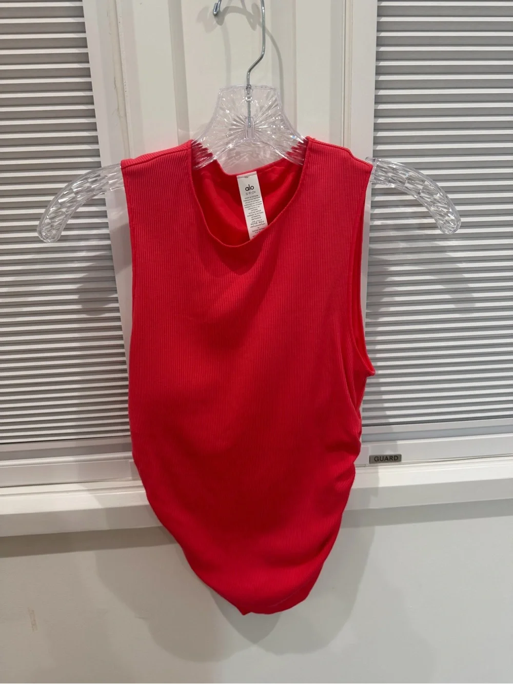 ALO Yoga Ribbed Tank Top coral color